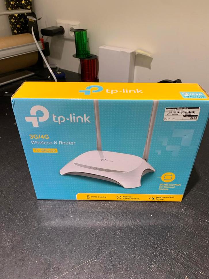 TP-Link TL-MR3420 3G/4G Router - Nieuw in doos!, Computers en Software, Routers en Modems, Nieuw, Router, Ophalen of Verzenden