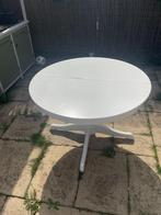 Eettafel uitschuifbaar wit (Ikea - ingatorp), Huis en Inrichting, Tafels | Eettafels, Ophalen, Gebruikt, Rond, Vijf personen of meer