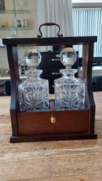 Prachtige Tantalus met 2 Karaffen, Antiek en Kunst, Antiek | Glas en Kristal, Ophalen of Verzenden