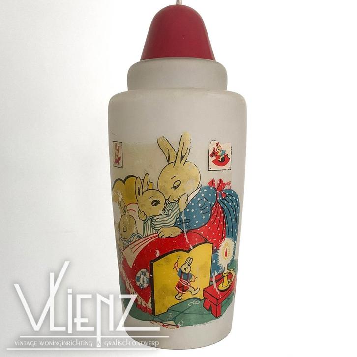 Vintage, retro lamp kinderkamer konijntjes, Kinderen en Baby's, Kinderkamer | Inrichting en Decoratie, Gebruikt, Lamp, Ophalen of Verzenden