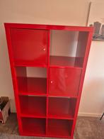 Rode Kallax Kast met Deuren, Ophalen, Kunststof, Met deur(en), 100 tot 150 cm