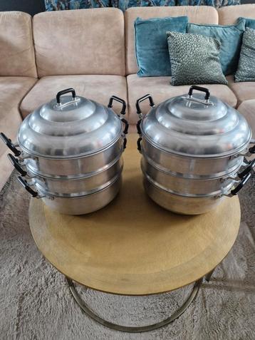 Aluminium Rijst/Bapau Stomers + Zeefbodem beschikbaar voor biedingen