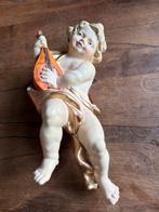 Antieke Cherubijn met Mandoline, Ophalen of Verzenden