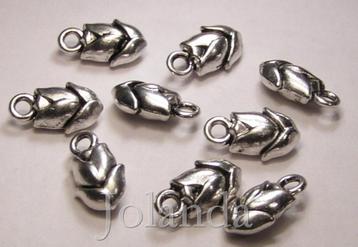 0546 Mooie Zilver Kleurige Tulp Bedel beschikbaar voor biedingen