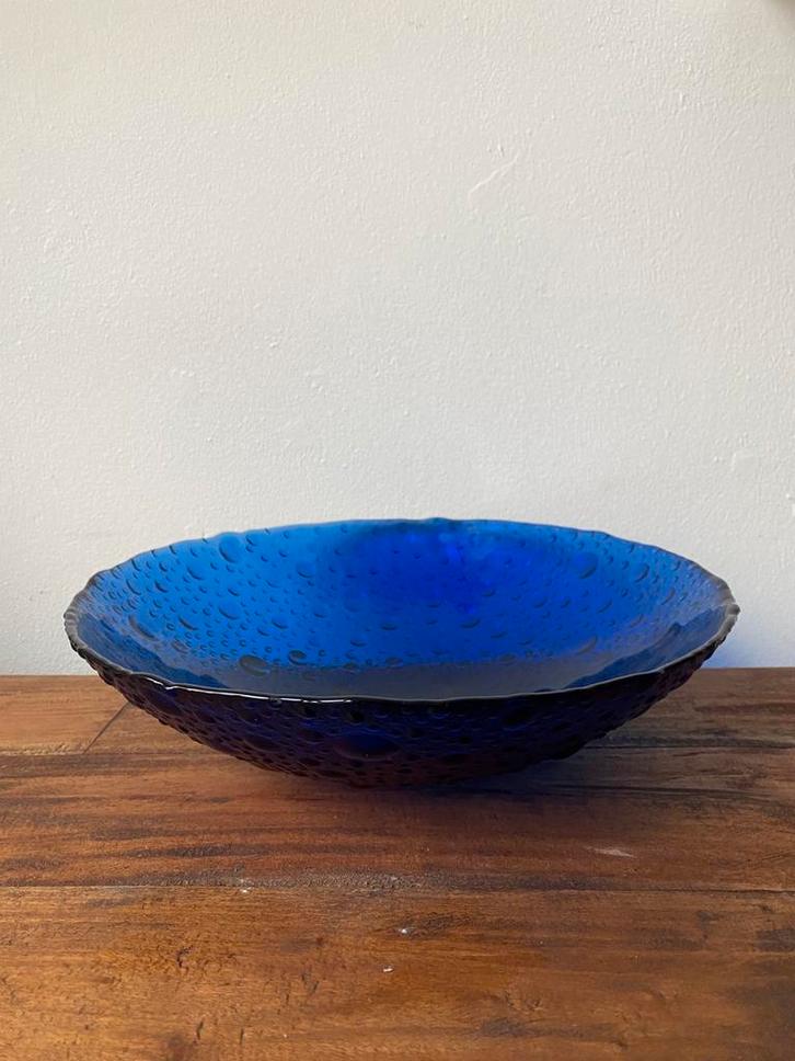Vintage glazen serveerschaal – Jan Sylwester Drost, 1970, Antiek en Kunst, Antiek | Schalen, Ophalen