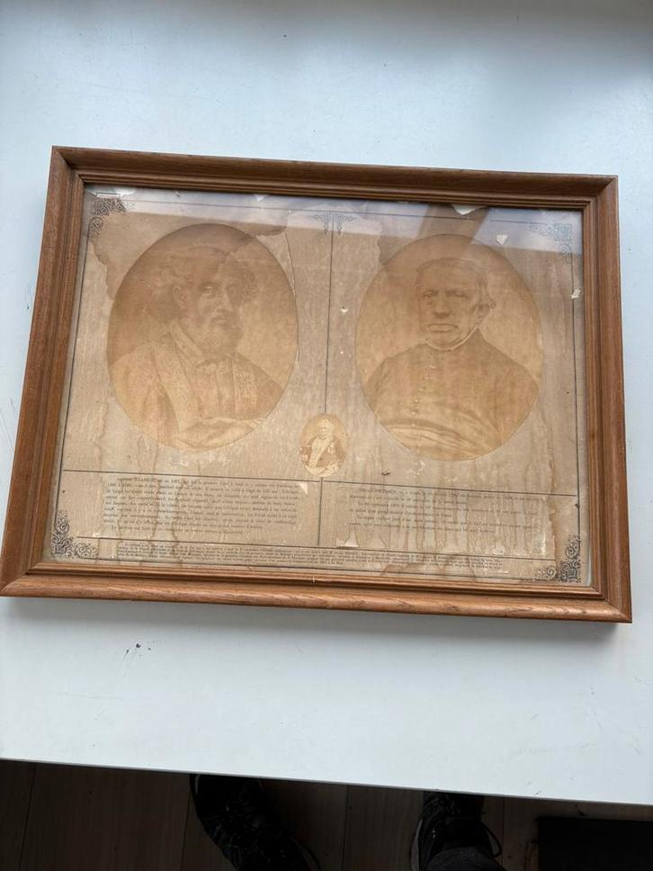 Antieke 19e-eeuwse religieuze prent portretten geestelijken, Antiek en Kunst, Antiek | Overige Antiek, Verzenden