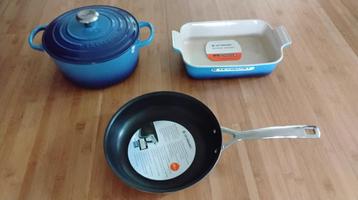 KOOKTRIO LE CREUSET, NIEUW IN DOOS. PRIJS IN POSTCODELOTERIJ beschikbaar voor biedingen