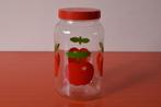 Supergrote retro vintage glazen voorraadpot - Funky appel, Ophalen of Verzenden, Zo goed als nieuw, Glas, Pot, Bus of Blik