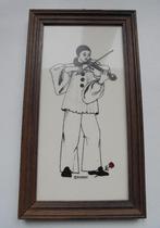 Retro PIERROT in lijstje (ZGK-14), Ophalen of Verzenden, Hout, Minder dan 50 cm, Minder dan 50 cm