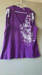 Paars topje met print, Paars, Maat 46/48 (XL) of groter, Ophalen of Verzenden, Korte mouw