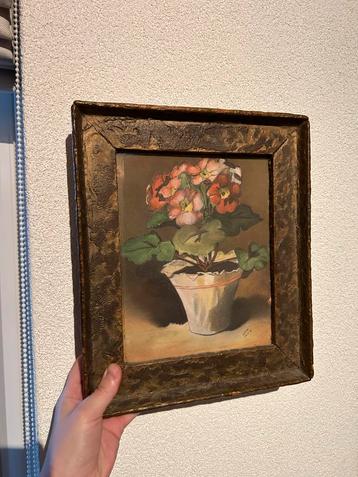 Bloemenschilderij in lijst beschikbaar voor biedingen