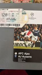 Programmaboekje en ticket AJAX - AUXERRE 20-11-1996, Ophalen of Verzenden, Zo goed als nieuw, Ajax, Overige typen