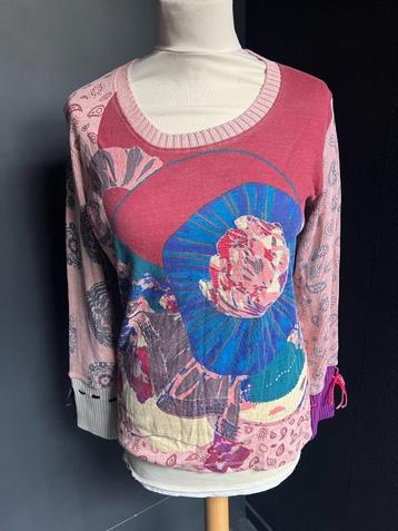 Roze dames trui van DESIGUAL maat L