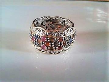 Sterling zilver-Roze Saffier Eternity Ring Size: 20mm beschikbaar voor biedingen