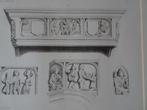 Vier prenten middeleeuwse beelden evangelisten Buffa 1860, Antiek en Kunst, Verzenden