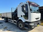 vrachtwagen met Hiab laadkraan, Voorwielaandrijving, Renault, Wit, Grijs