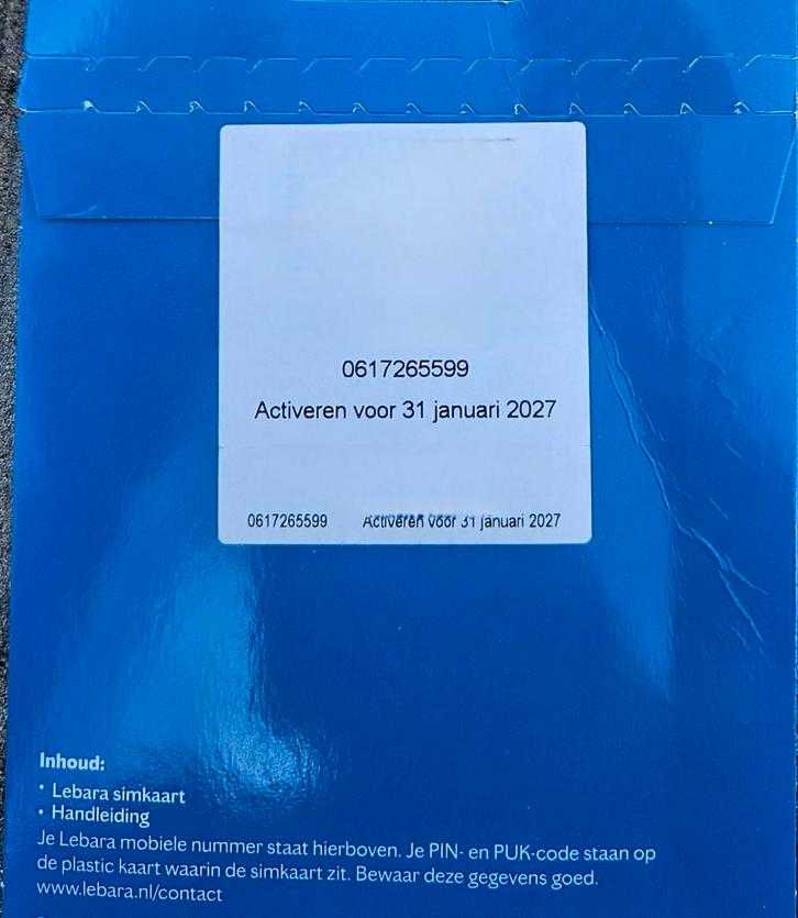 Lebara Prepaid Simkaart – met super makkelijk nummer!, Telecommunicatie, Prepaidkaarten en Simkaarten, Nieuw, Prepaidkaart, Overige providers