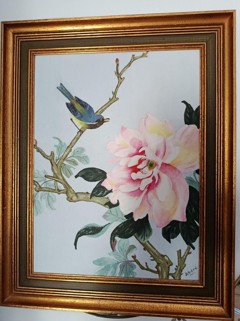 Schilderij met lijst - André, Antiek en Kunst, Kunst | Schilderijen | Klassiek, Ophalen of Verzenden