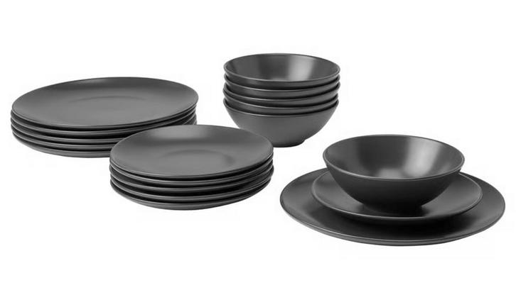 Splinternieuw Servies 18-delig, mat donkergrijs, Huis en Inrichting, Keuken | Servies, Nieuw, Compleet servies, Effen, Keramiek