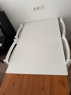 Eettfafel wit met 4 stoelen €50 ophalen, Ophalen, Gebruikt, 100 tot 150 cm, 50 tot 100 cm