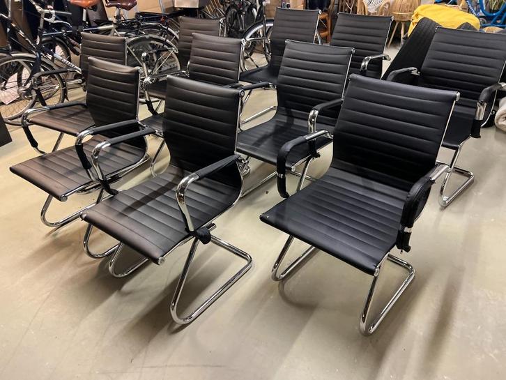 10x Zwarte Kantoorstoelen vergaderstoelen Cádiz, Huis en Inrichting, Stoelen, Gebruikt, Vijf, Zes of meer stoelen, Metaal, Zwart