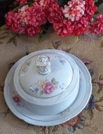 Prachtige brocante botervloot, roze roos, Bavaria U.S.-zone, Ophalen of Verzenden