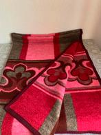 Vintage deken retro plaid rood roze dralon, Ophalen of Verzenden, Gebruikt