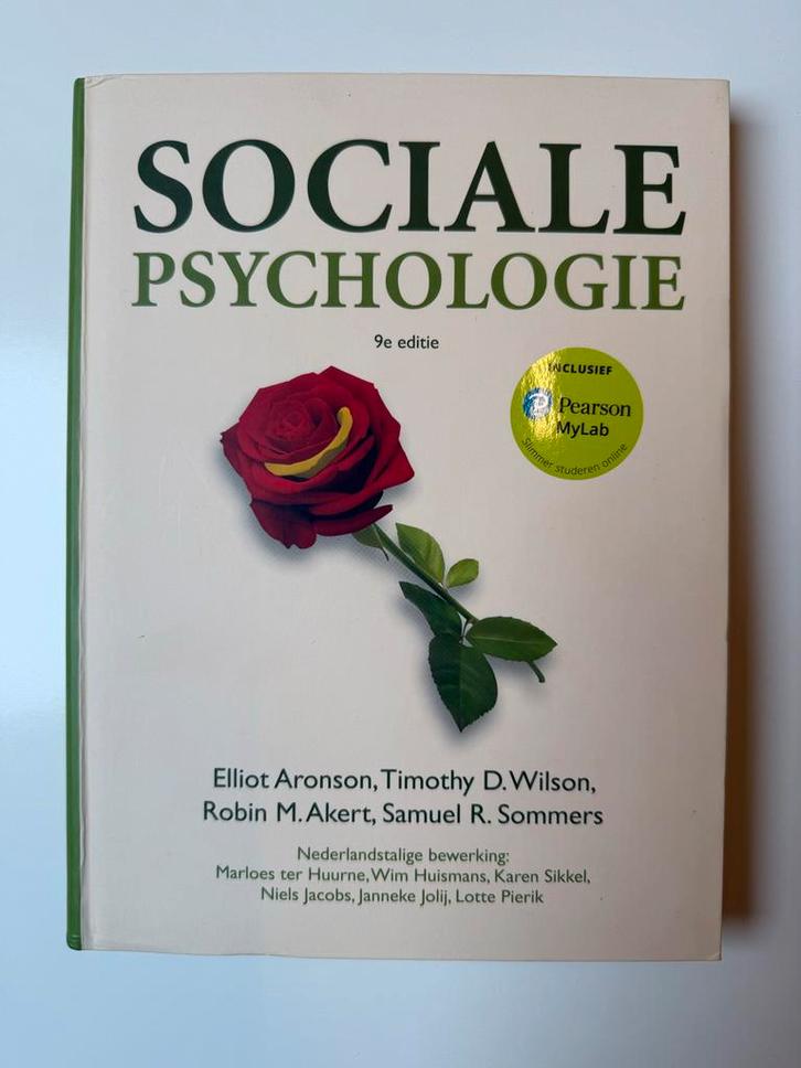 Sociale Psychologie - 9e editie, Boeken, Studieboeken en Cursussen, Zo goed als nieuw, HBO, Gamma, Ophalen of Verzenden