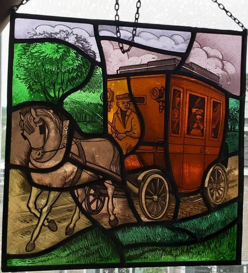Gebrandschilderd glas in lood, Antiek en Kunst, Antiek | Glas en Kristal, Ophalen