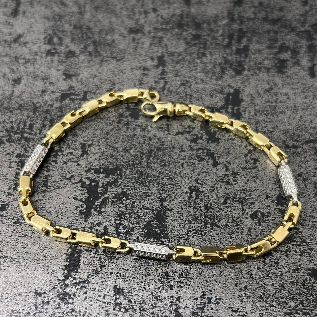 14k gouden armband massief monte carlo schakel, Ophalen of Verzenden, Nieuw, Goud