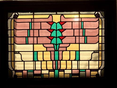 schitterend glas-in-lood raam in tuschinski stijl, Antiek en Kunst, Kunst | Overige Kunst, Ophalen