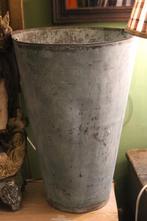 Antieke franse bloemisten emmer bloemen bak zink groen, Ophalen