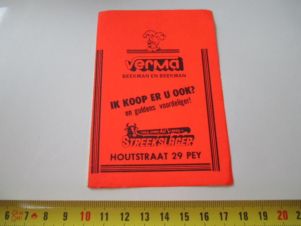 sticker pey supermark verma beekman & beekman slager houtstr, Ophalen, Zo goed als nieuw