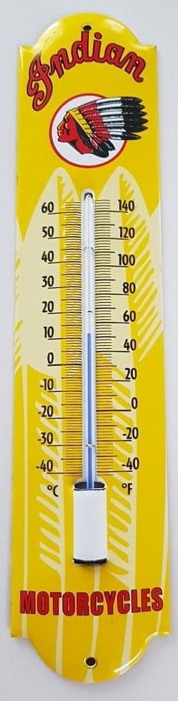 Indian motor cycles emaillen decoratie thermometer, Verzamelen, Merken en Reclamevoorwerpen, Reclamebord, Eu, Nieuw, Info@americansaleshop.nl