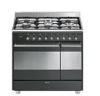 Smeg SNLK926MA9 Fornuis - 90cm - Antraciet, Ophalen, Gebruikt, 60 cm of meer, Grill