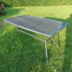 Tuintafel metaal buiten tafel open structuur zwart, Ophalen, Gebruikt