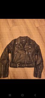 Leren jas zara (maat S) nieuw, Ophalen of Verzenden, Zo goed als nieuw, Maat 38/40 (M), Zwart