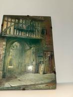 Schilderij / litho ingelijst achter glas met oude lijst, Antiek en Kunst, Kunst | Schilderijen | Klassiek, Ophalen of Verzenden