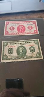 Bankbiljet 1 en 2 1/2 gulden wilhelmina 1943, Ophalen of Verzenden, 2½ gulden, Setje