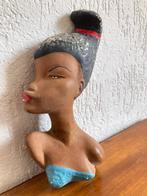 Ashanti vrouw Afrikaans muurbeeld muurbeeldje vintage beeld, Ophalen of Verzenden, Gebruikt