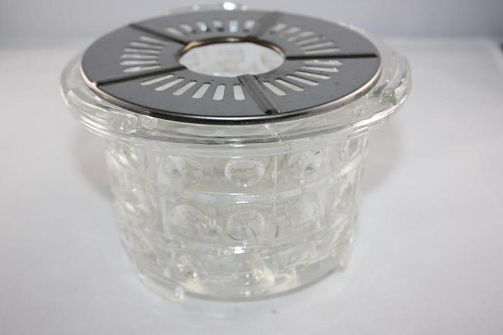 Oud glazen theelichtje met waxinelichtje houder, Antiek en Kunst, Antiek | Servies los, Ophalen of Verzenden