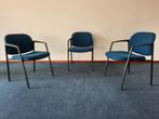 Set van 3 stapelbare blauwe vergaderstoelen - Ahrend 4132, Huis en Inrichting, Stoelen, Ophalen, Gebruikt, Drie, Blauw