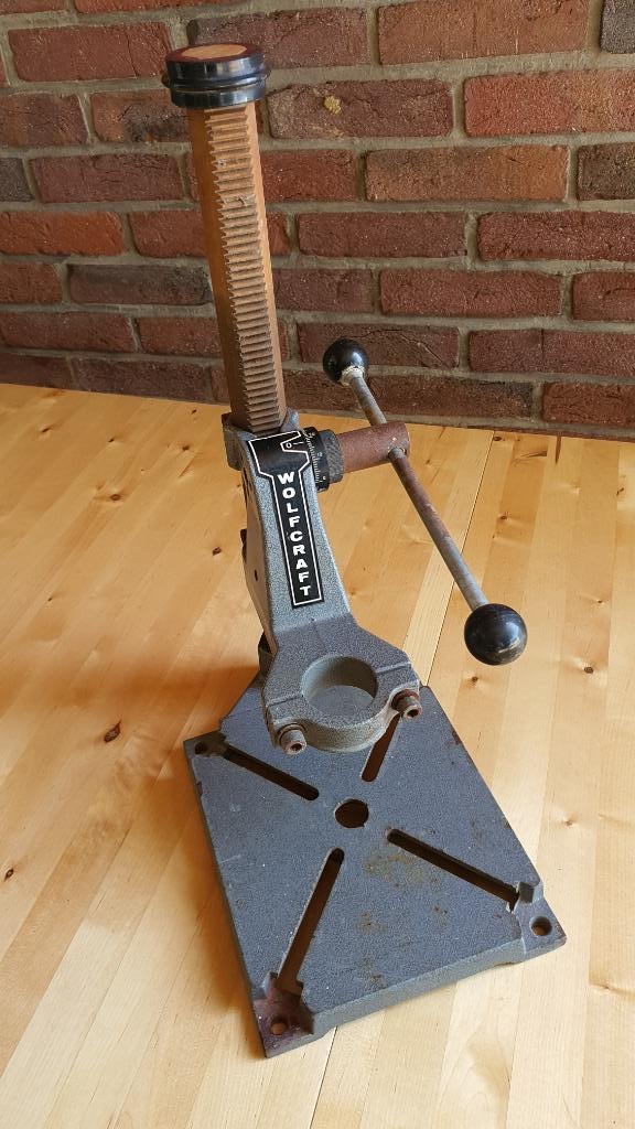 Klassieke Wolfcraft Boorstandaard, Doe-het-zelf en Verbouw, Gereedschap | Boormachines, Gebruikt, Kolomboormachine, Ophalen of Verzenden
