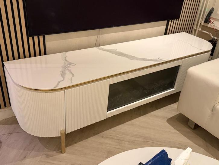 Ibiza stuk EetTafel salontafel tv meubel marmer, Huis en Inrichting, Kasten | Televisiemeubels, Zo goed als nieuw, Minder dan 100 cm