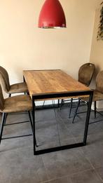 Bar tafel mango hout inclusief 4 stoelen, Huis en Inrichting, Complete inboedels, Ophalen