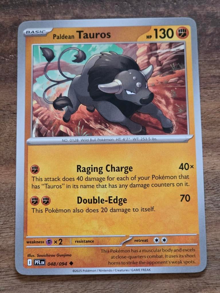 Pokémon Paldean Tauros 048/094 - Non Holo - PFL, Ophalen of Verzenden, Nieuw, Losse kaart