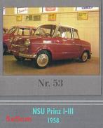 Vp53 autokaartje nsu prinz -- 1958 -- afmeting 5 x 5 cm, Ophalen of Verzenden, Zo goed als nieuw, Auto's