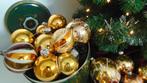 33 Antieken gouden Kerst ballen ornamenten Piek, Ophalen of Verzenden, Gebruikt