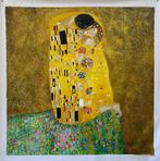 Schitterend schilderij van Klimt: De kus, handgeschilderd, Verzenden