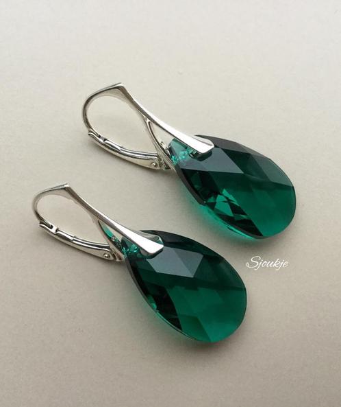 Oorbellen Swarovski kristal NIEUW goud zilver ketting parel, Sieraden, Tassen en Uiterlijk, Oorbellen, Nieuw, Hangers, Zilver